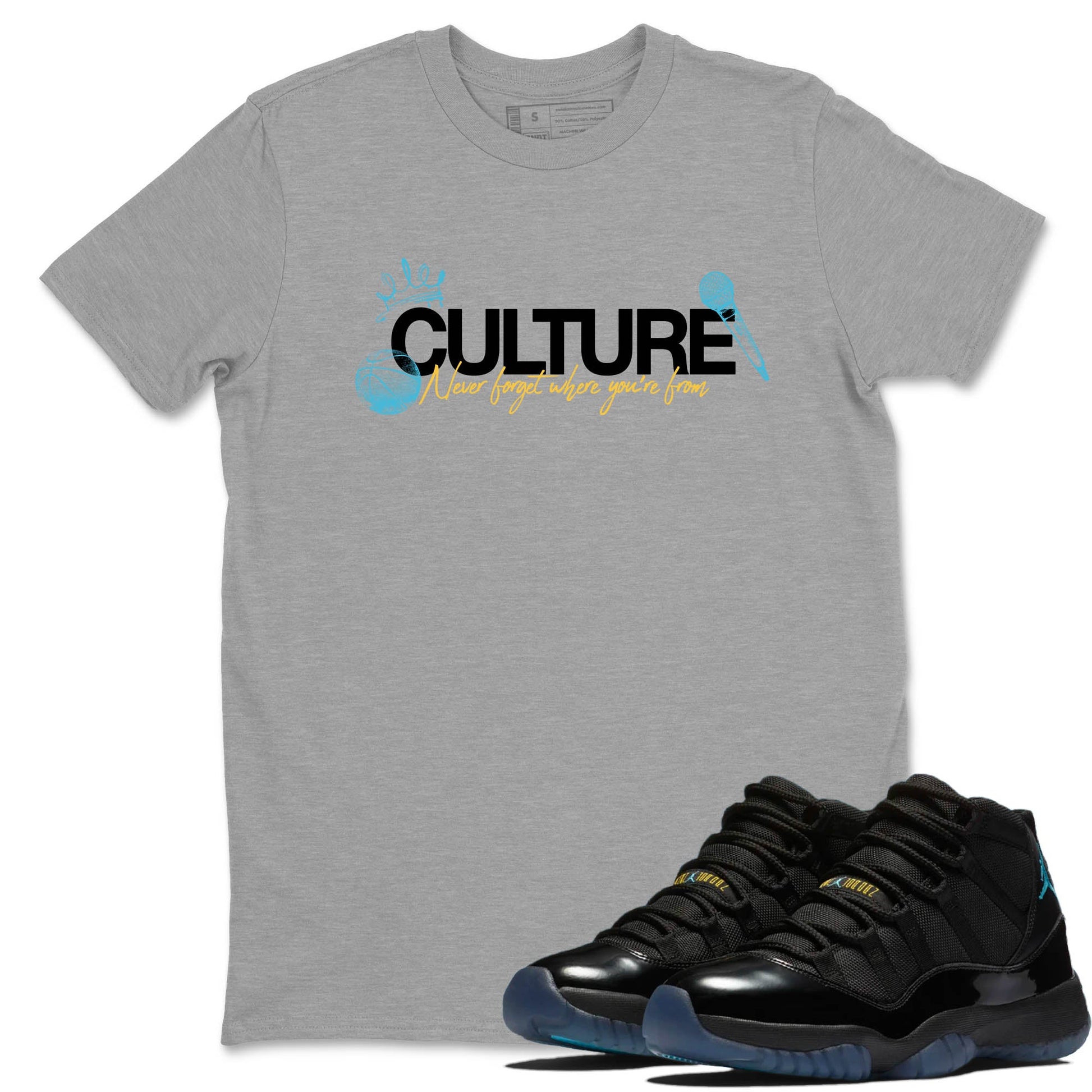 Sneaker Threads – Sneaker Tees To Match Air Jordan 11 Retro Gamma – Culture Graphic Tee Heather Grey 1. Perfect for Jordan releases 2025 colorways.