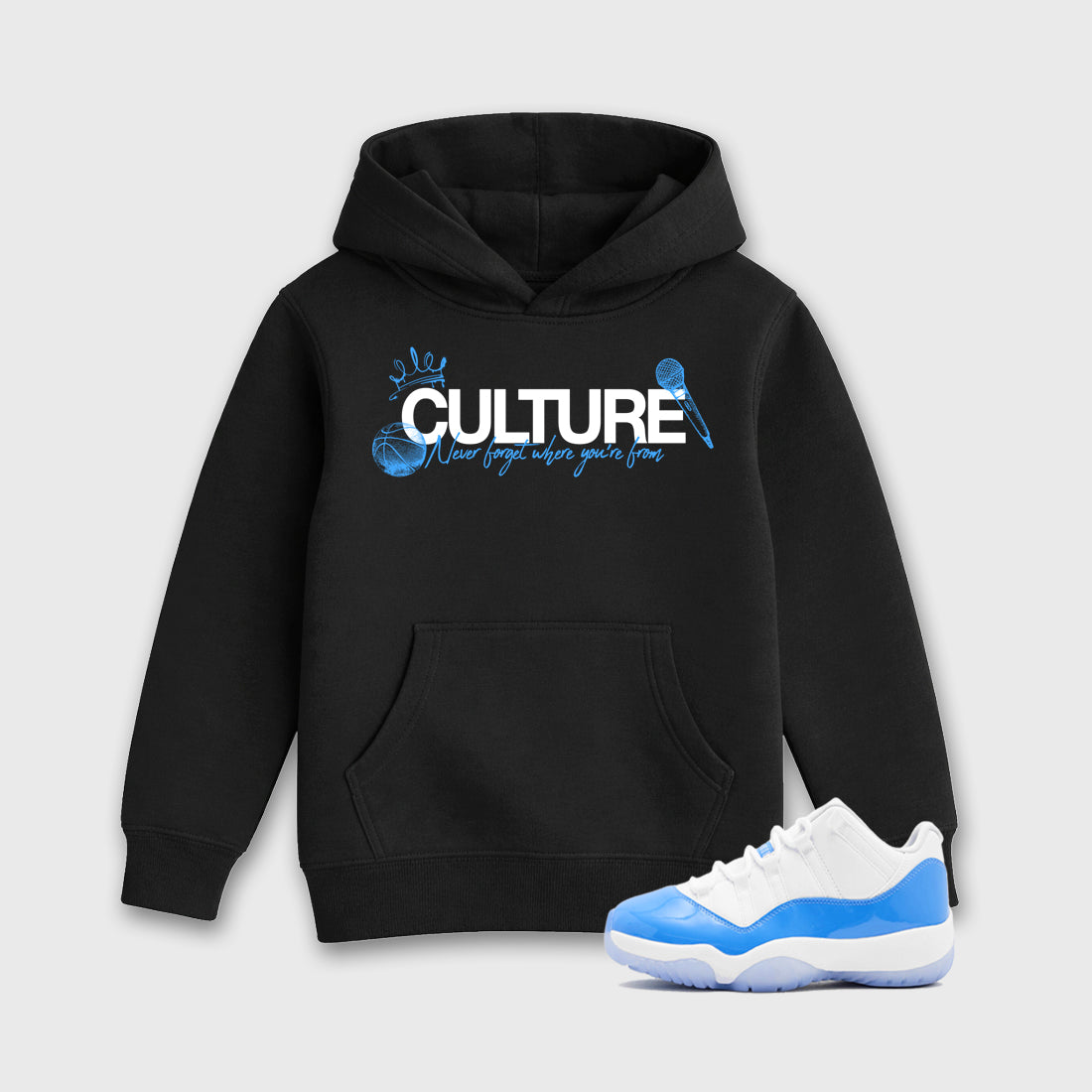Sneaker match tees – Sneaker Tees To Match Air Jordan 11 University Blue Shoes – Culture Kids T-Shirt Black 1