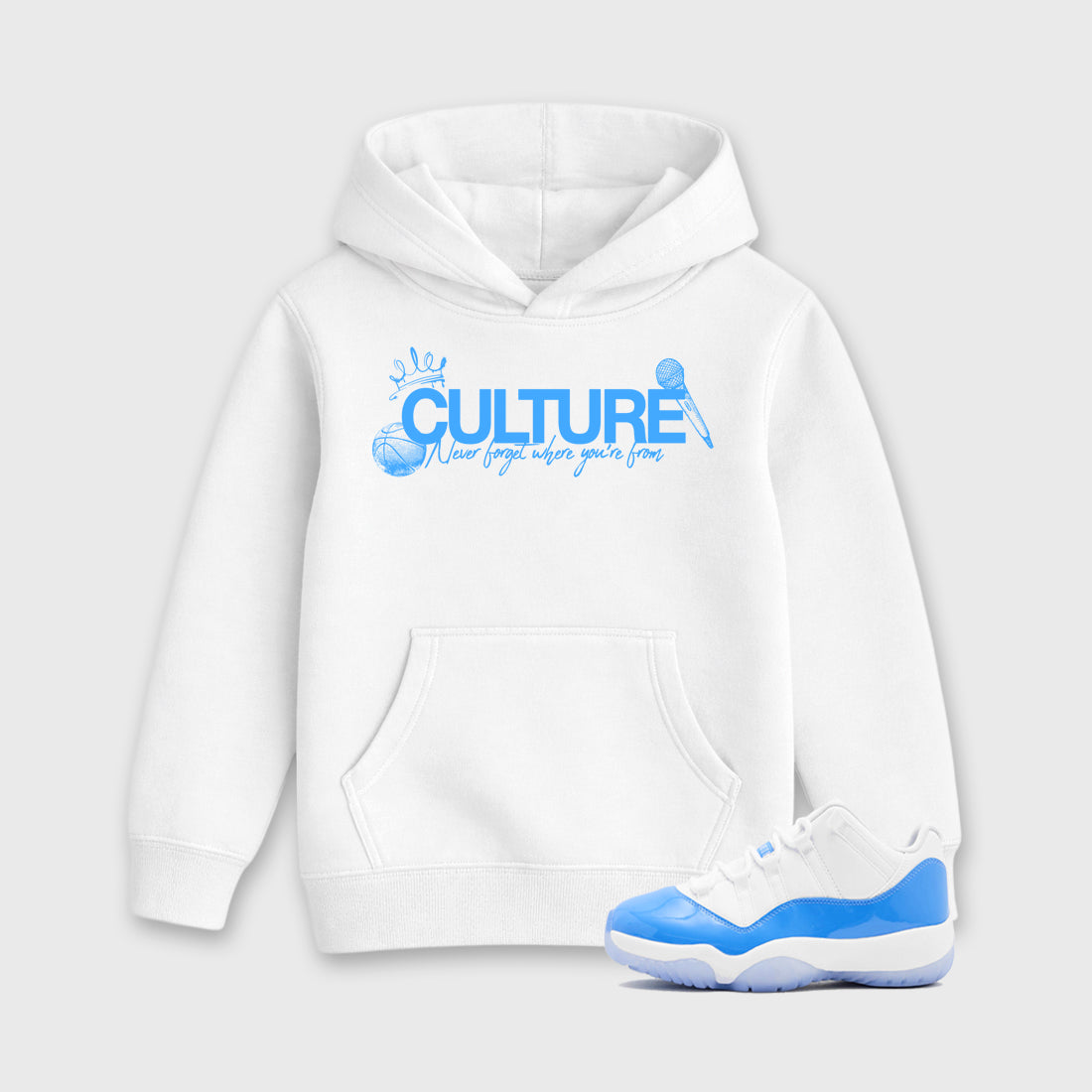Sneaker match tees – Sneaker Tees To Match Air Jordan 11 University Blue Shoes – Culture Kids T-Shirt White 1
