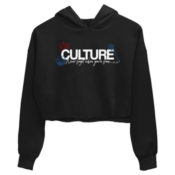 Culture womens crop tee made to vibe with the Air Jordan 12 French Blue sneakers — the perfect match in Black 2.