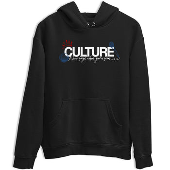 Culture sneaker match t-shirt styled to complete your fit with the Air Jordan 12 French Blue sneakers, shown in Black 2.