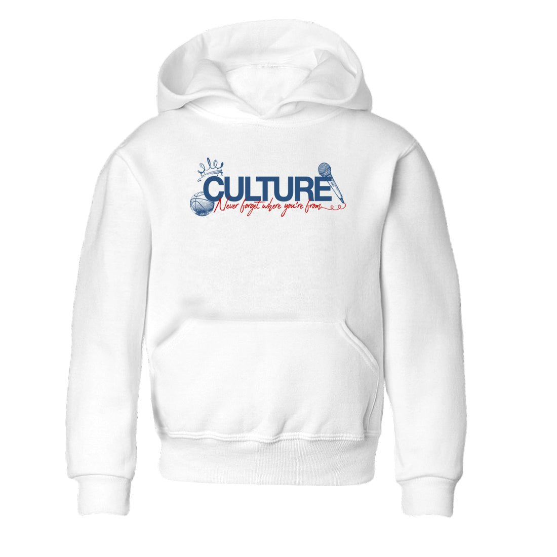 Culture baby and kids t-shirt crafted for little sneakerheads to shine with the Air Jordan 12 French Blue sneakers, displayed in White 2.