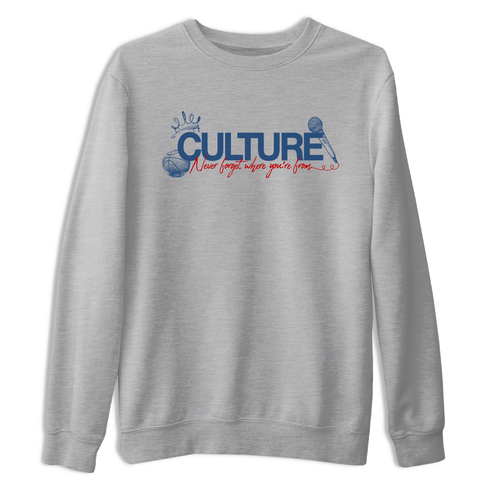 Culture sneaker match t-shirt styled to complete your fit with the Air Jordan 12 French Blue sneakers, shown in Heather Grey 2.