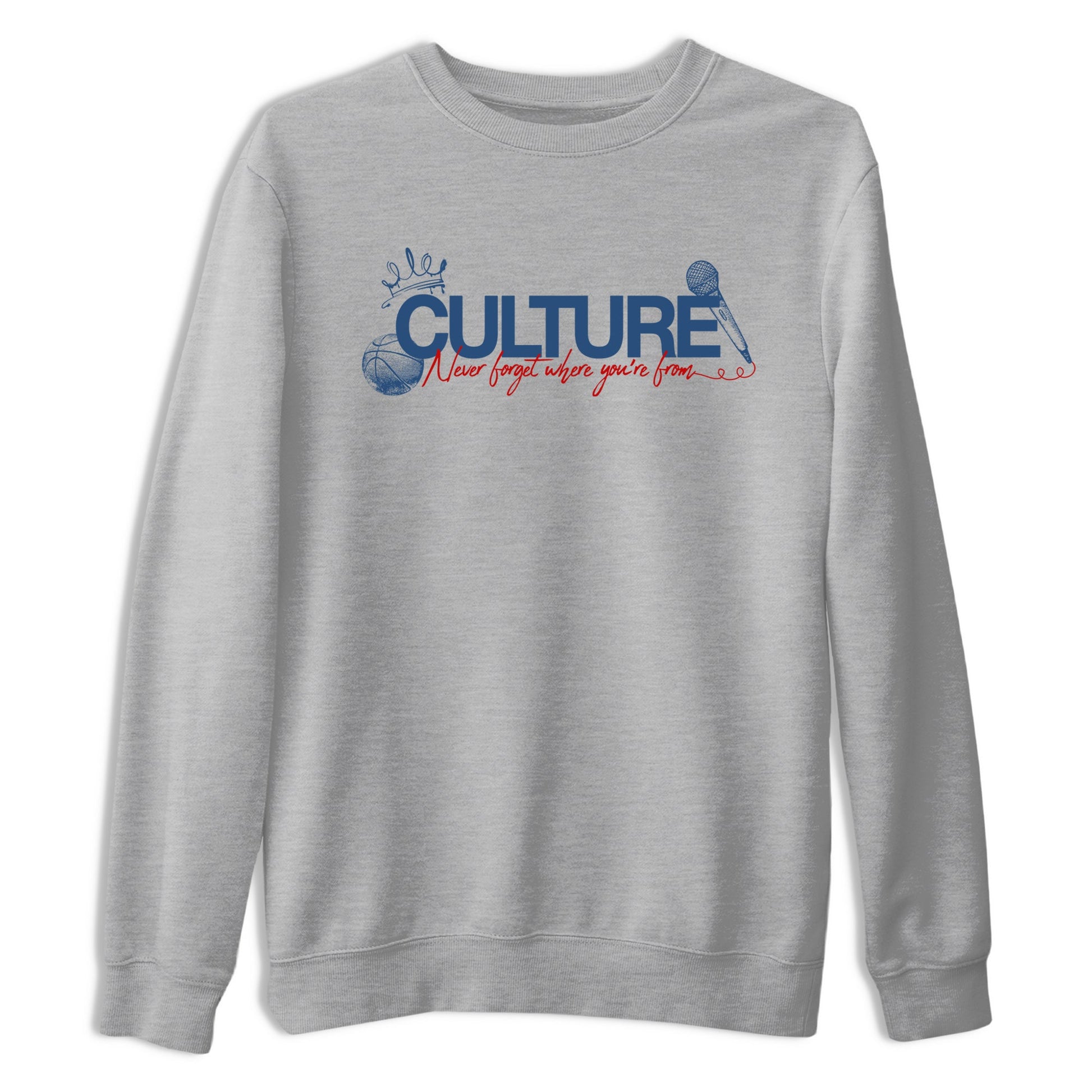 Culture sneaker match t-shirt styled to complete your fit with the Air Jordan 12 French Blue sneakers, shown in Heather Grey 2.