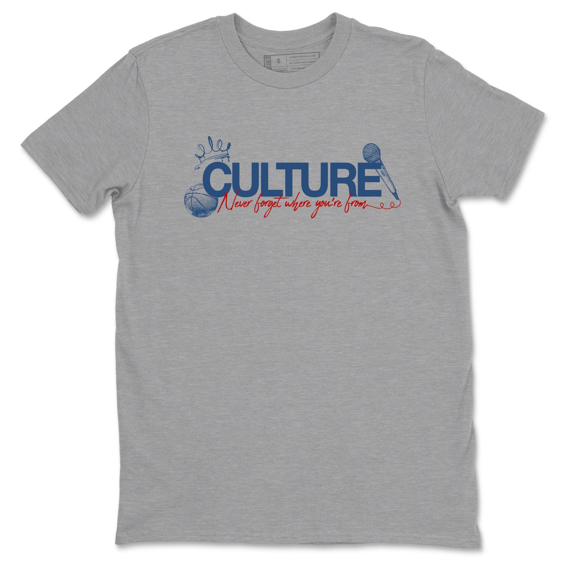 Culture sneaker match t-shirt styled to complete your fit with the Air Jordan 12 French Blue sneakers, shown in Heather Grey 2.