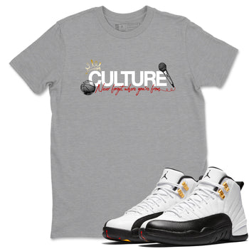 Sneaker match tees – Sneaker Tees To Match Air Jordan 12 Taxi Shoes – Culture Tee Heather Grey 1