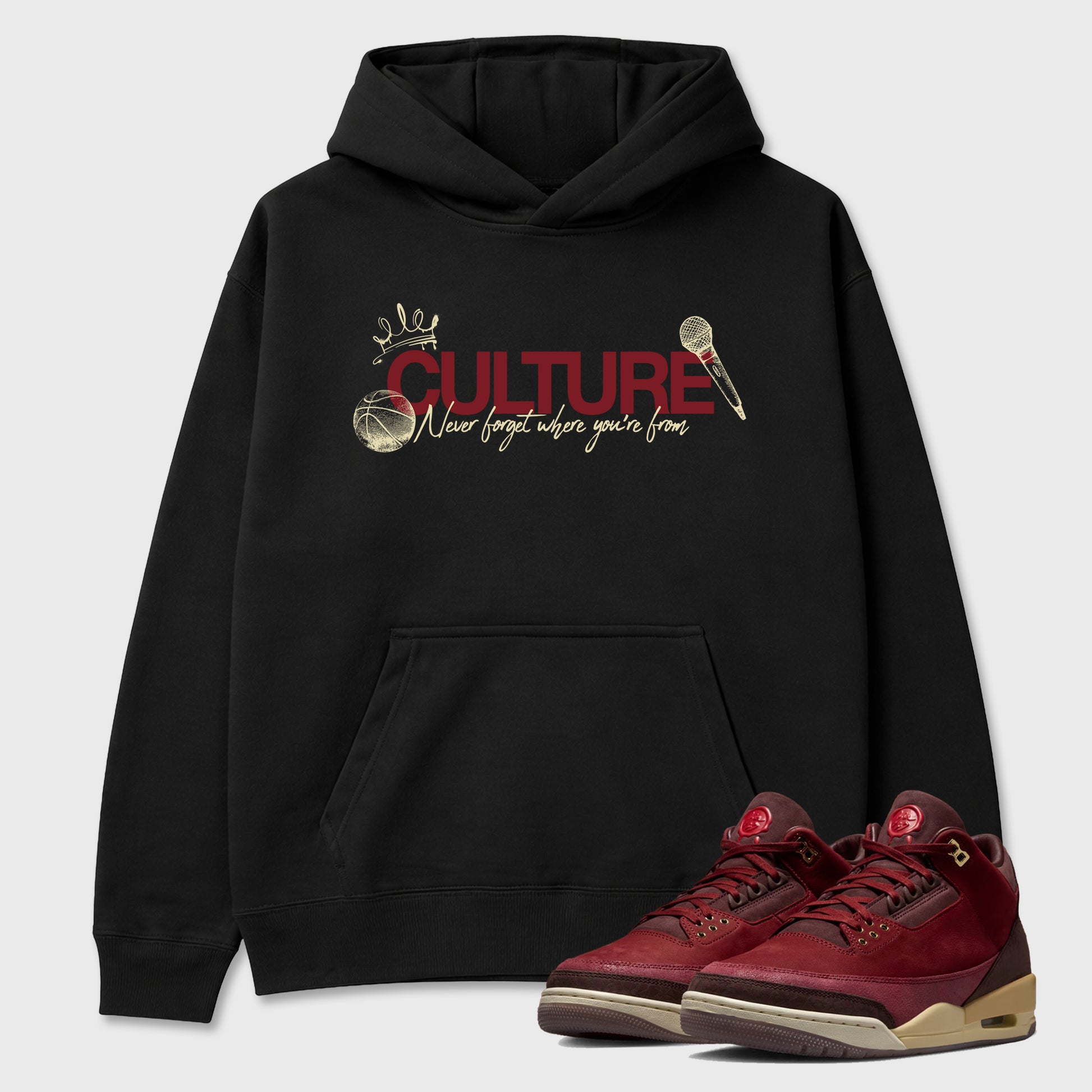 Culture Graphic T-Shirt sneaker match tee designed for the Air Jordan 3 Bin 23, featuring coordinated color options for a perfect streetwear match. Black 1 shirt.