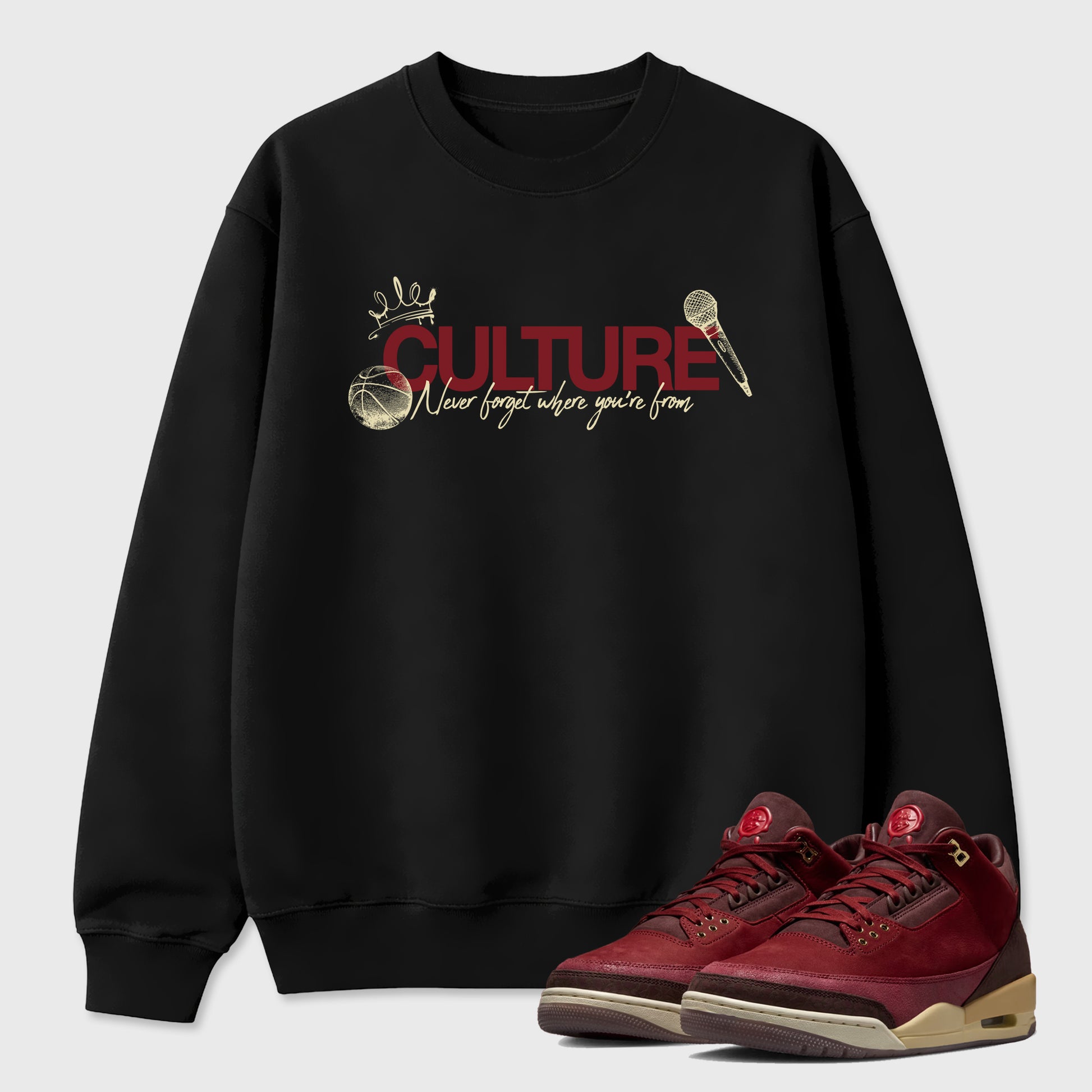 Culture Graphic T-Shirt sneaker match tee designed for the Air Jordan 3 Bin 23, featuring coordinated color options for a perfect streetwear match. Black 1 shirt.