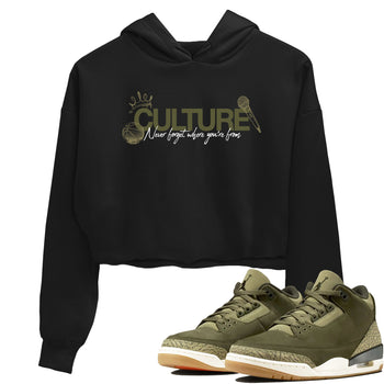 Sneaker Threads – Sneaker Threads To Match Air Jordan 3 Family Affair Shoes – Culture Crop T-Shirt Black 1