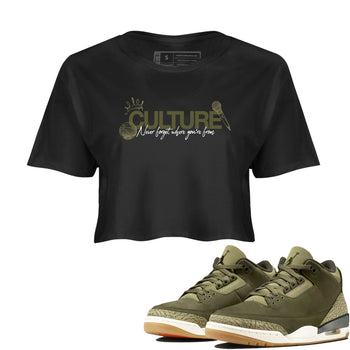 Sneaker Threads – Sneaker Threads To Match Air Jordan 3 Family Affair Shoes – Culture Crop T-Shirt Black 1