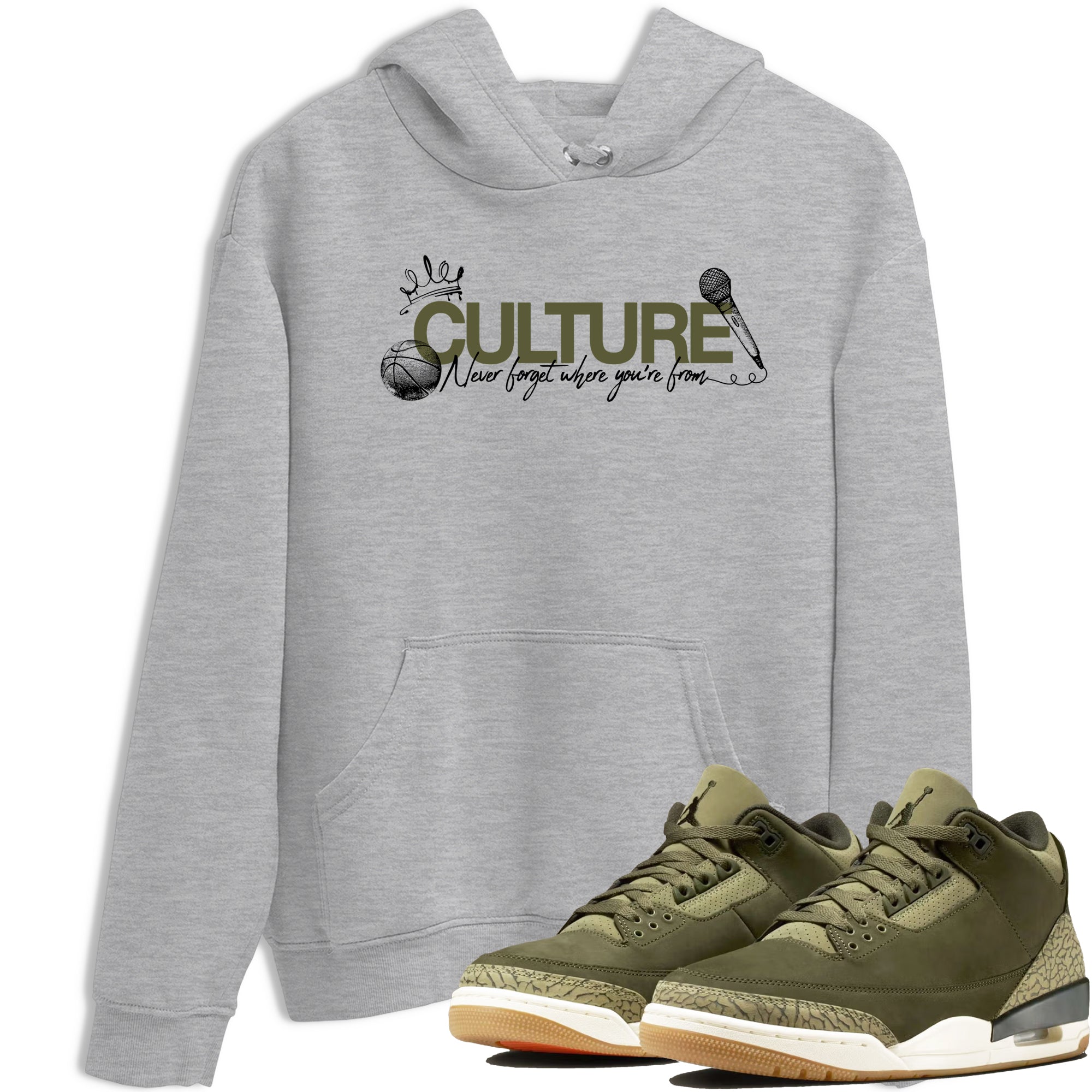 Sneaker Threads – Sneaker Threads To Match Air Jordan 3 Family Affair Shoes – Culture Tee Heather Grey 1