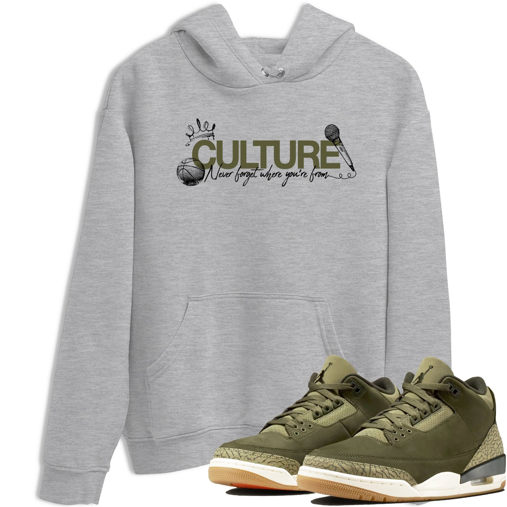 Sneaker Threads – Sneaker Threads To Match Air Jordan 3 Family Affair Shoes – Culture Tee Heather Grey 1