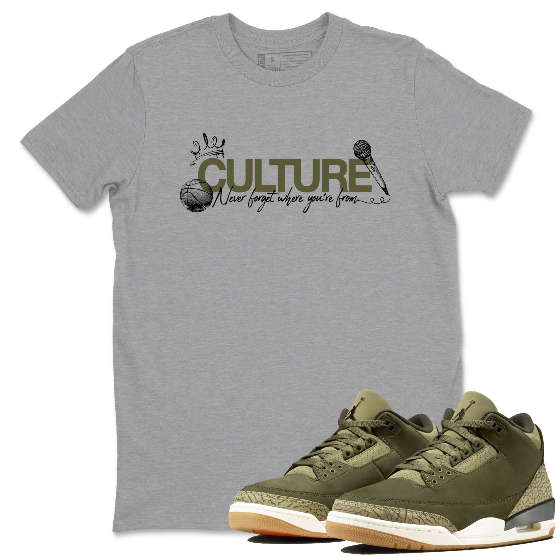 Sneaker Threads – Sneaker Threads To Match Air Jordan 3 Family Affair Shoes – Culture Tee Heather Grey 1