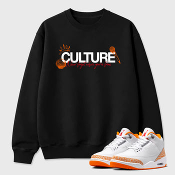 Sneaker match tees – Sneaker Tees To Match Air Jordan 3 Orange Citrus Shoes – Culture Tee Black 1