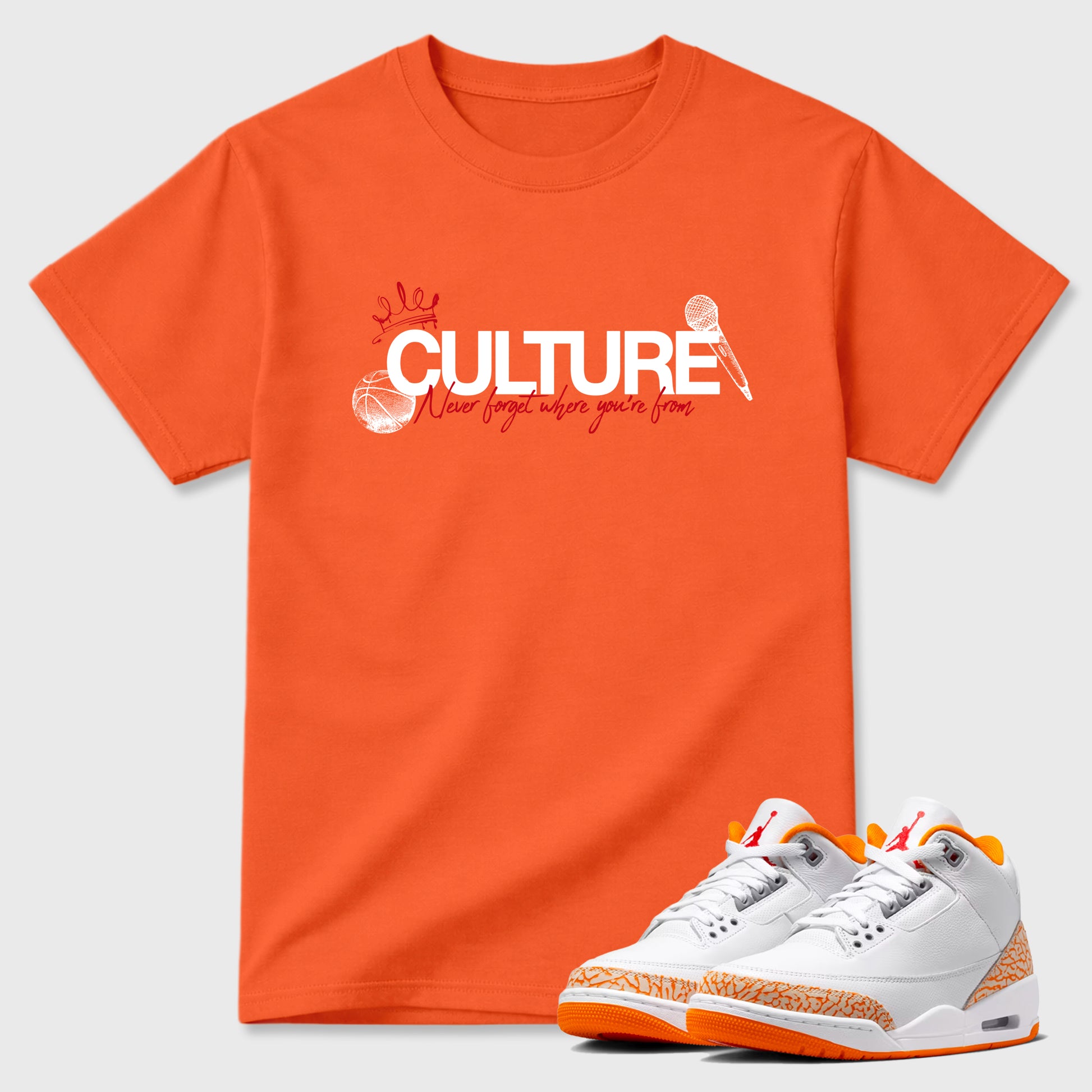 Sneaker match tees – Sneaker Tees To Match Air Jordan 3 Orange Citrus Shoes – Culture Tee Orange 1