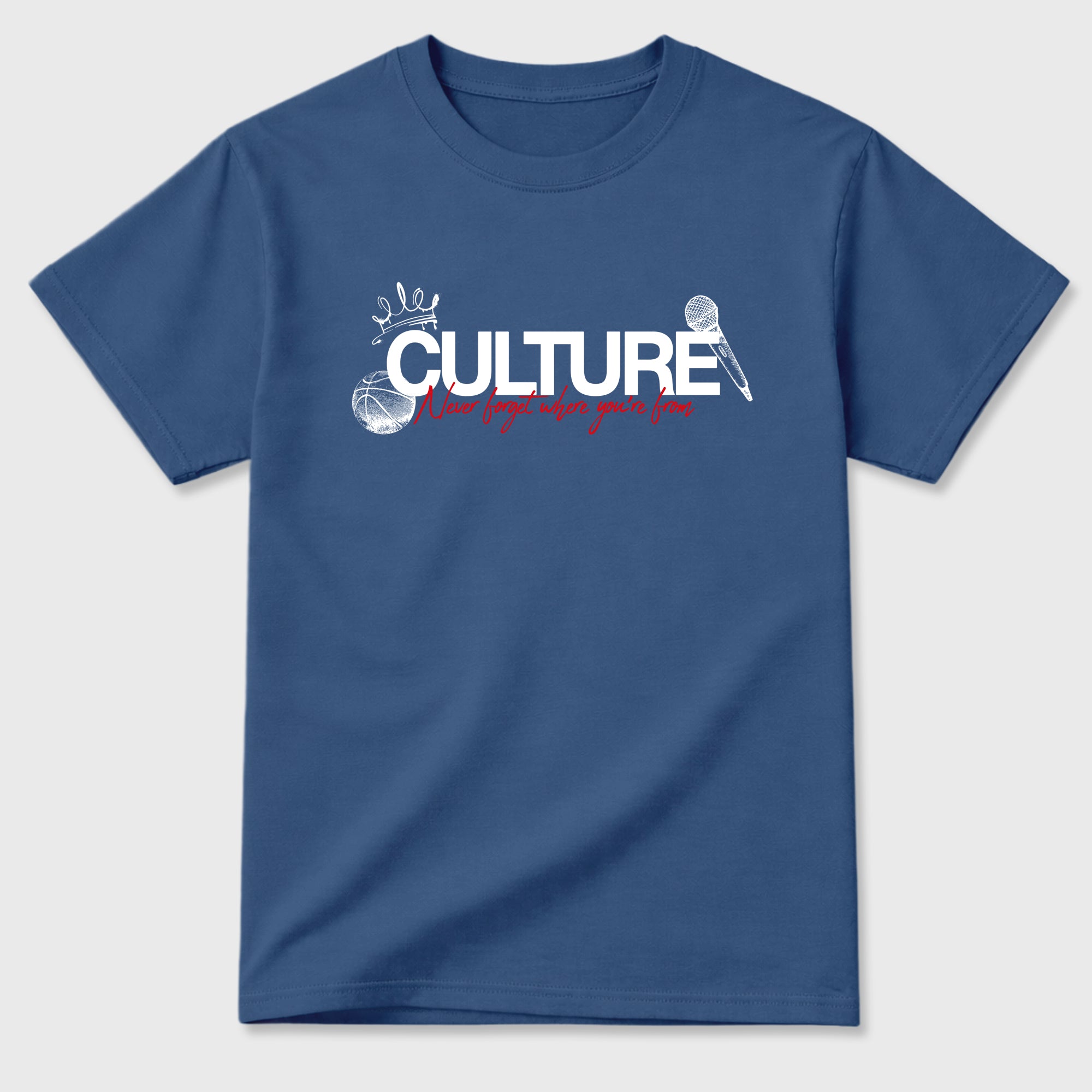 Culture Graphic T-Shirt featuring original streetwear artwork designed to match the Air Jordan 3 True Blue. Denim Blue 2 Graphic T-Shirt.