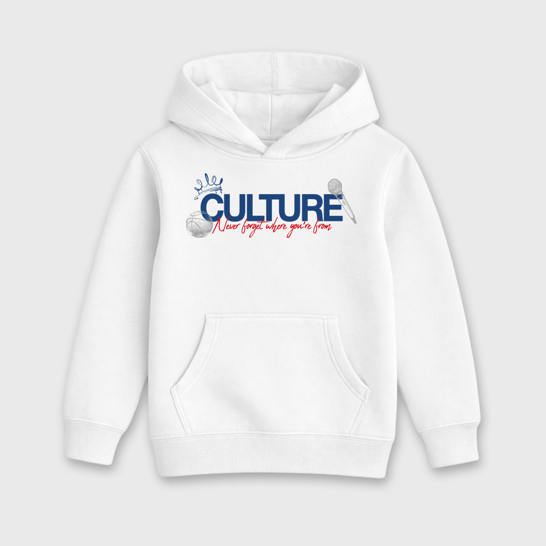 Culture Baby & Kids Graphic Hoodie featuring original artwork designed to match the Air Jordan 3 True Blue. White 2 Kids Graphic Sweater.