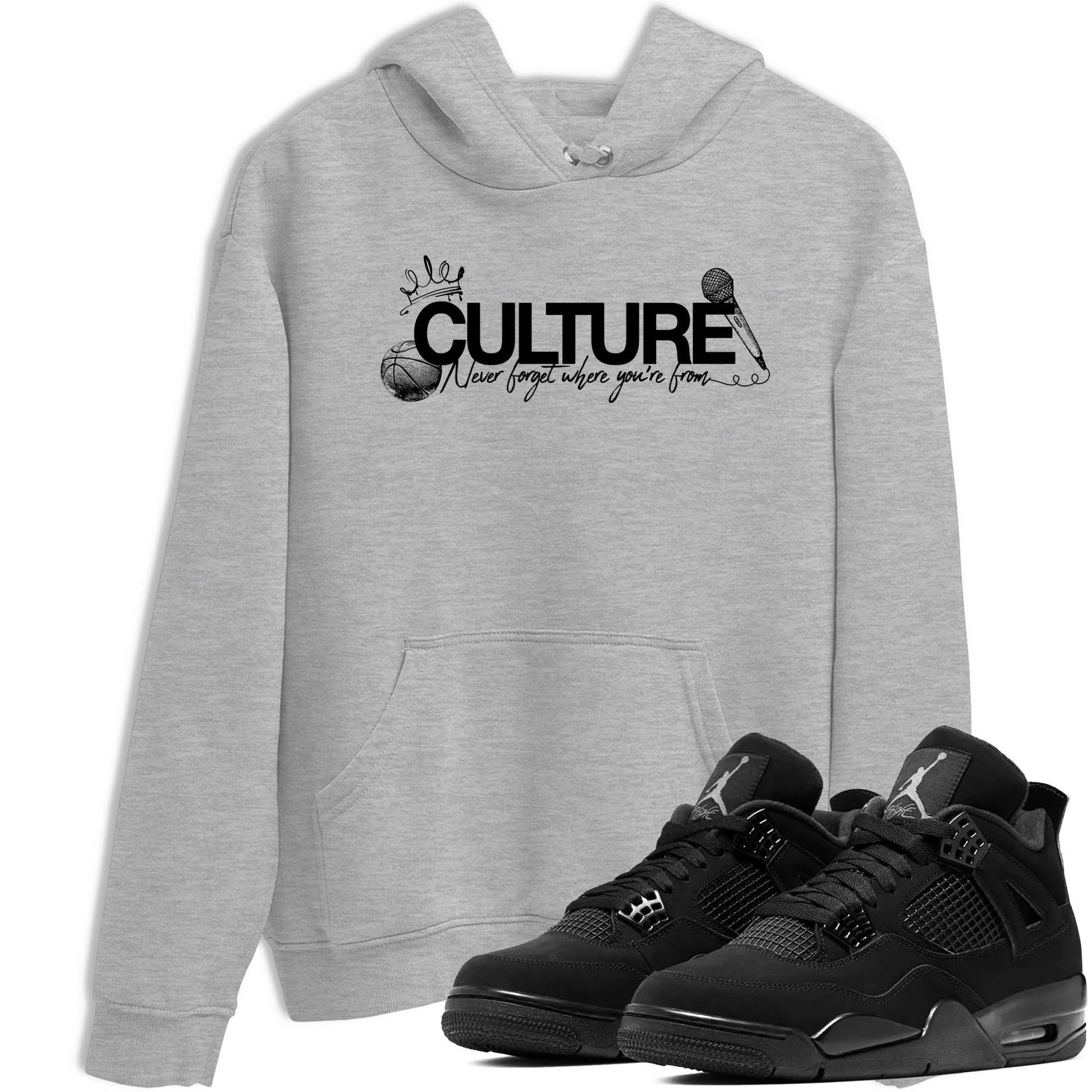 Best Sneakerfit graphic tee – Sneaker Tees To Match Air Jordan 4 Retro Black Cat Sneakers – Culture Tee Heather Grey 1