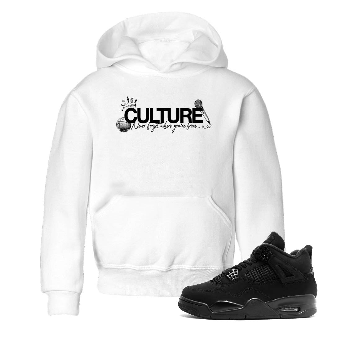Best Sneakerfit graphic tee – Sneaker Tees To Match Air Jordan 4 Retro Black Cat Sneakers – Culture Kids T-Shirt White 1