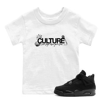 Best Sneakerfit graphic tee – Sneaker Tees To Match Air Jordan 4 Retro Black Cat Sneakers – Culture Kids T-Shirt White 1