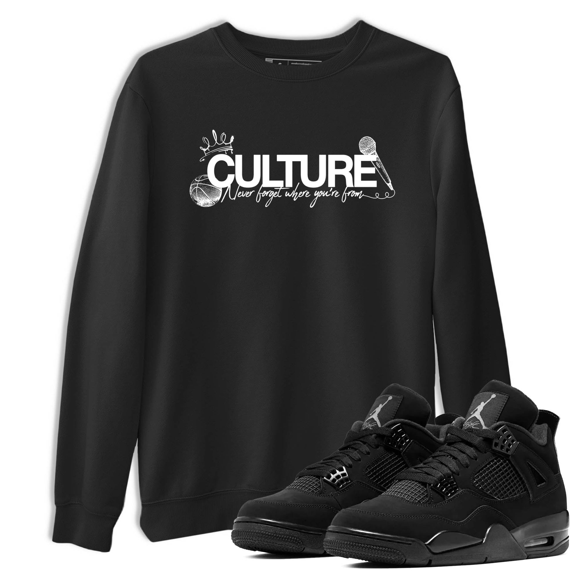 Best Sneakerfit graphic tee – Sneaker Tees To Match Air Jordan 4 Retro Black Cat Sneakers – Culture Tee Black 1