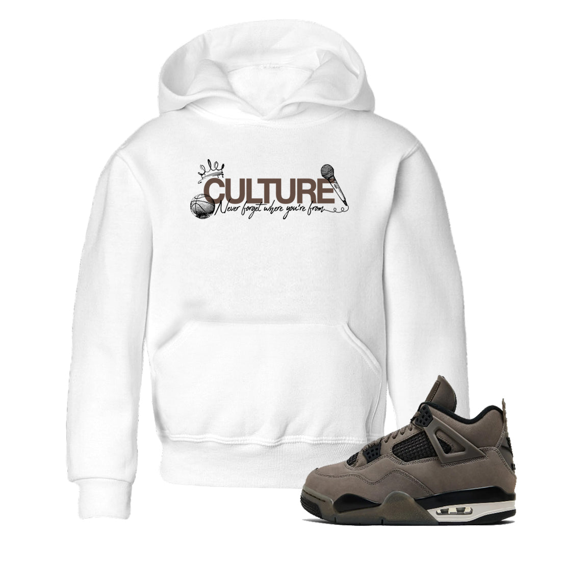 Sneaker match tees – Sneaker Tees To Match Air Jordan 4 Cave Stone Shoes – Culture Kids T-Shirt White 1
