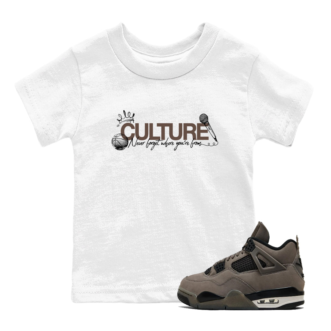 Sneaker match tees – Sneaker Tees To Match Air Jordan 4 Cave Stone Shoes – Culture Kids T-Shirt White 1