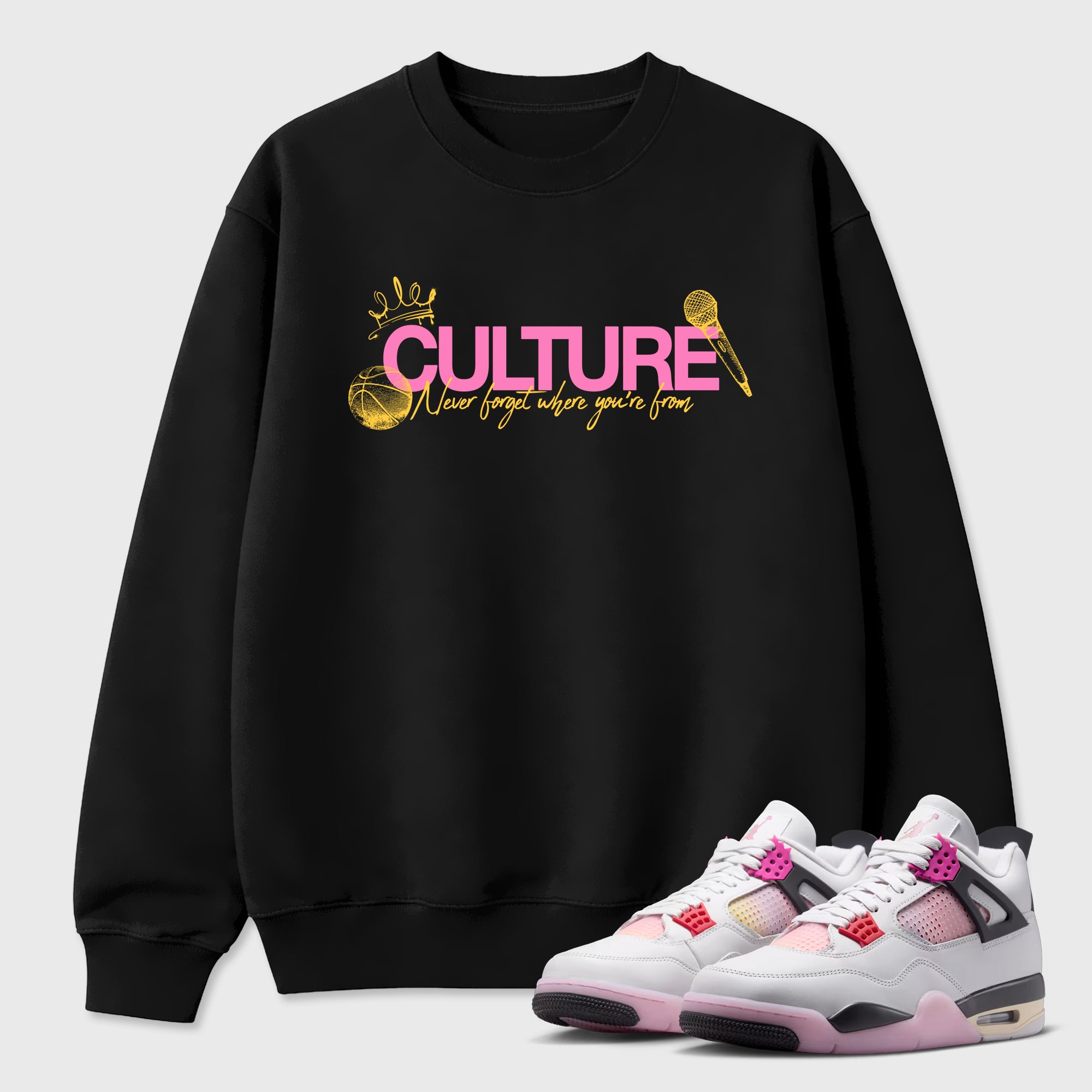 Culture Graphic T-Shirt featuring original streetwear artwork designed to match the Air Jordan 4 Comic. Black 1 Graphic Tee.