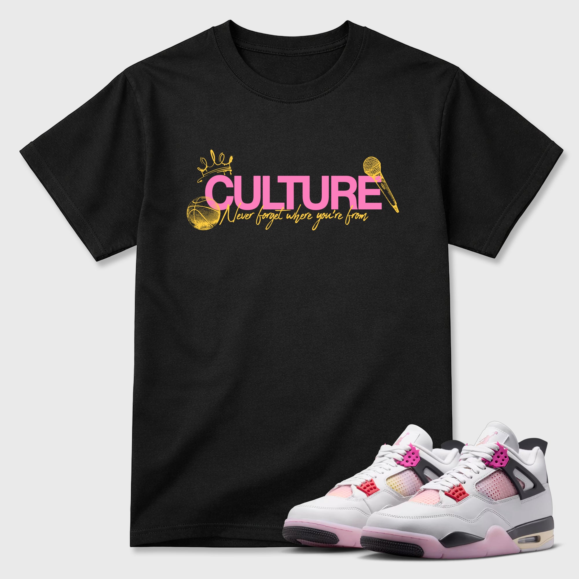 Culture Graphic T-Shirt featuring original streetwear artwork designed to match the Air Jordan 4 Comic. Black 1 Graphic T-Shirt.