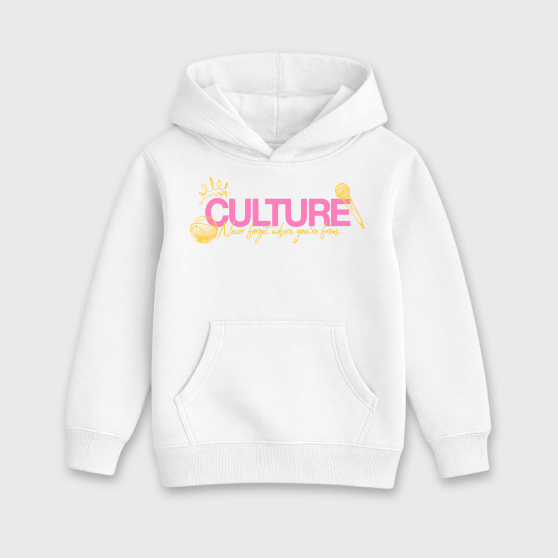 Culture Baby & Kids Graphic Hoodie featuring original artwork designed to match the Air Jordan 4 Comic. White 2 Kids Graphic Sweater.