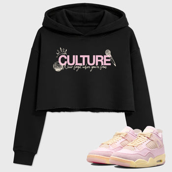 Sneaker match tees – Sneaker Tees To Match Air Jordan 4 Iced Carmine Shoes – Culture Crop T-Shirt Black 1