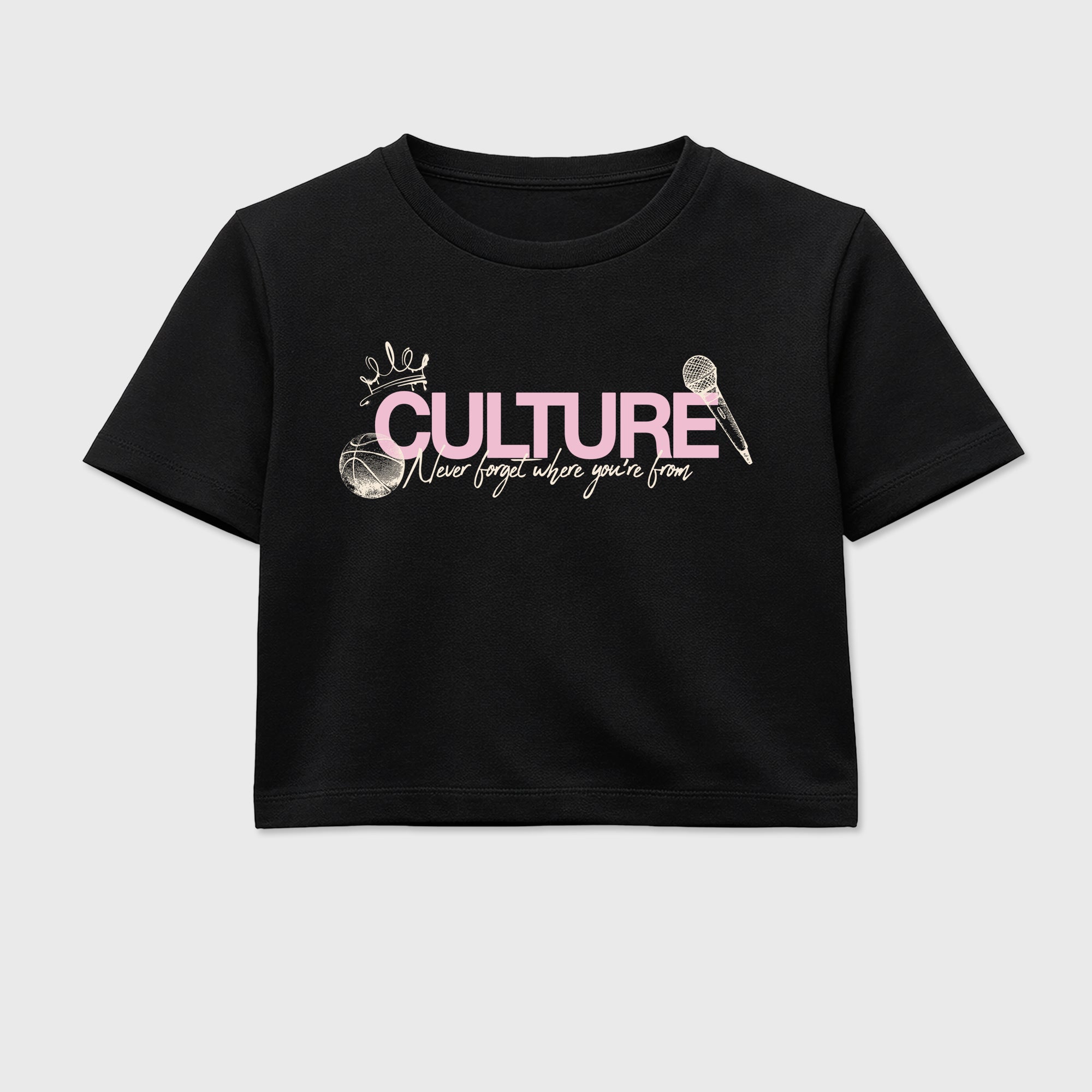 Sneaker match tees – Sneaker Tees To Match Air Jordan 4 Iced Carmine Shoes – Culture Crop T-Shirt Black 2