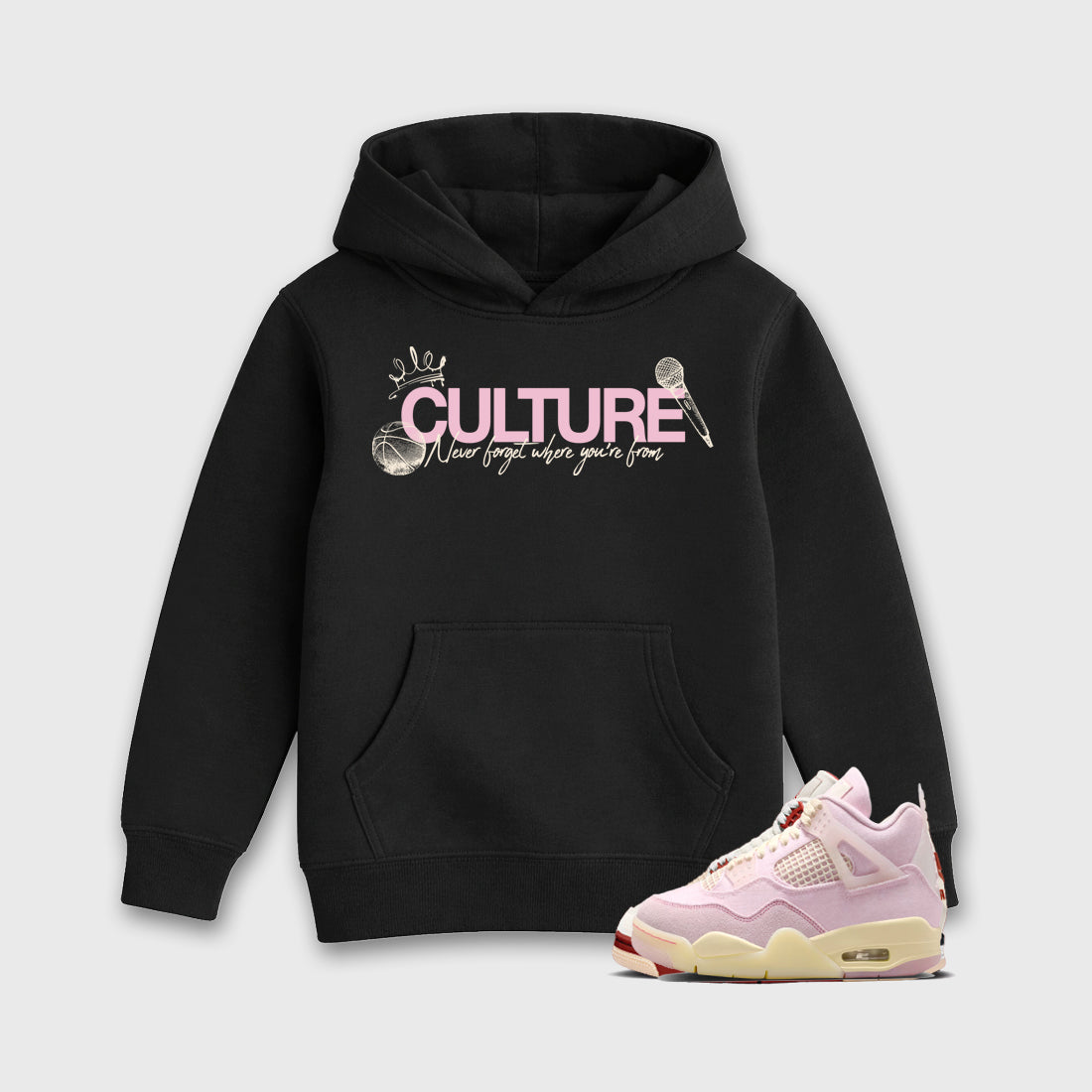 Sneaker match tees – Sneaker Tees To Match Air Jordan 4 Iced Carmine Shoes – Culture Kids T-Shirt Black 1