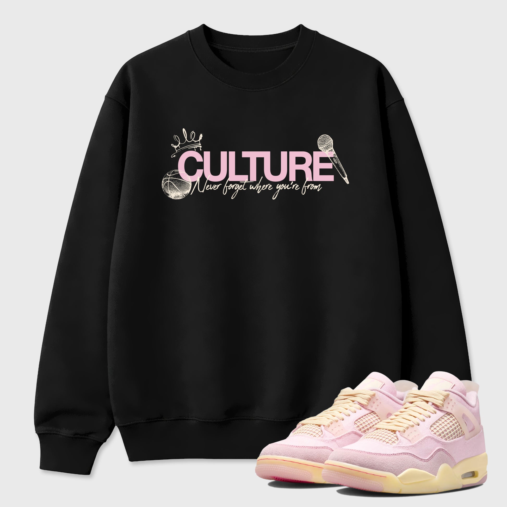 Sneaker match tees – Sneaker Tees To Match Air Jordan 4 Iced Carmine Shoes – Culture Tee Black 1
