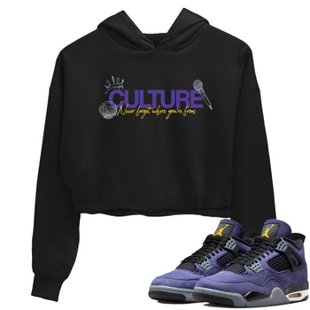 Sneaker match tees – Sneaker Tees To Match Air Jordan 4 Lakeshow Shoes – Culture Crop T-Shirt Black 1