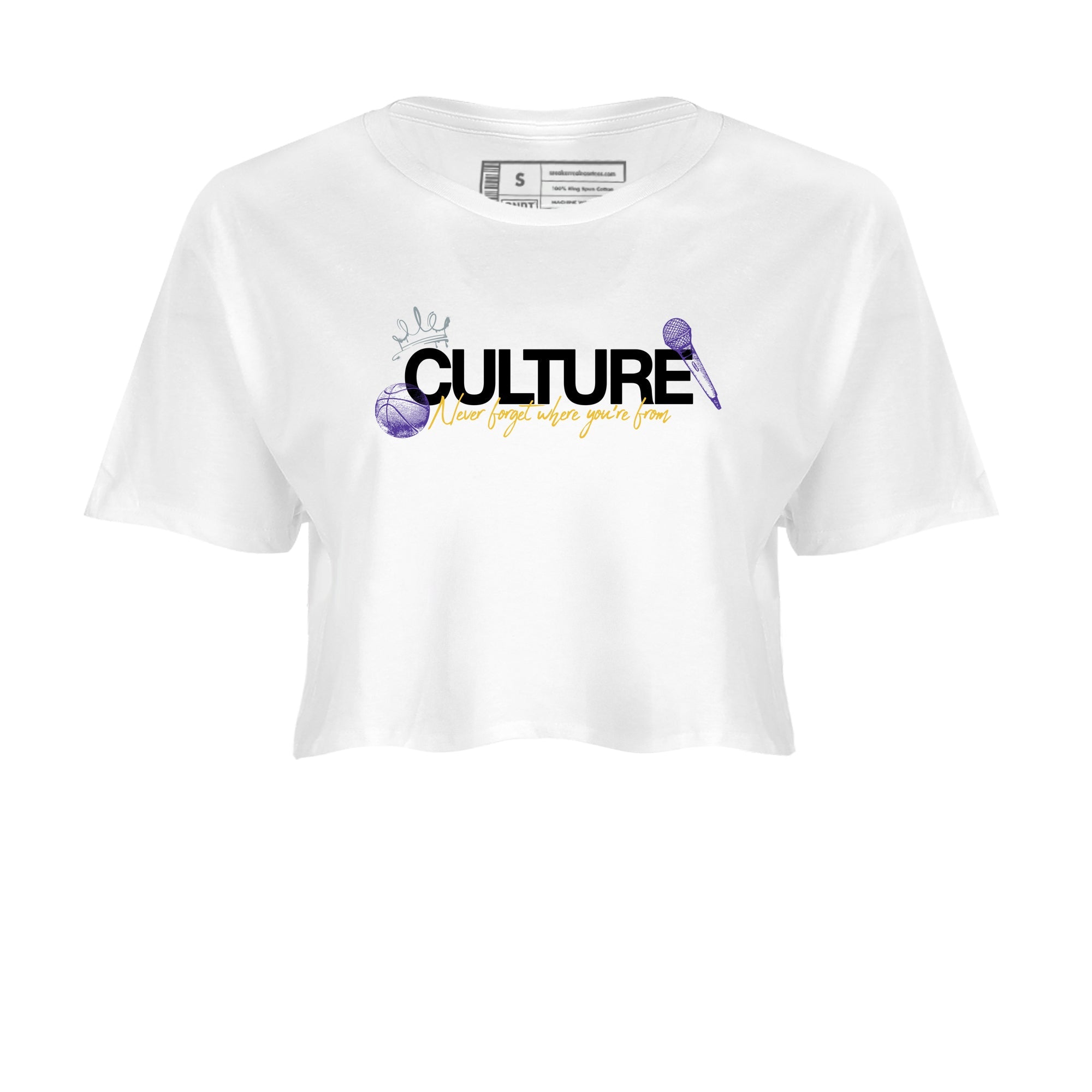 Sneaker match tees – Sneaker Tees To Match Air Jordan 4 Lakeshow Shoes – Culture Crop T-Shirt White 2