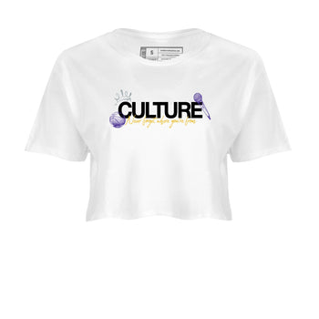 Sneaker match tees – Sneaker Tees To Match Air Jordan 4 Lakeshow Shoes – Culture Crop T-Shirt White 2