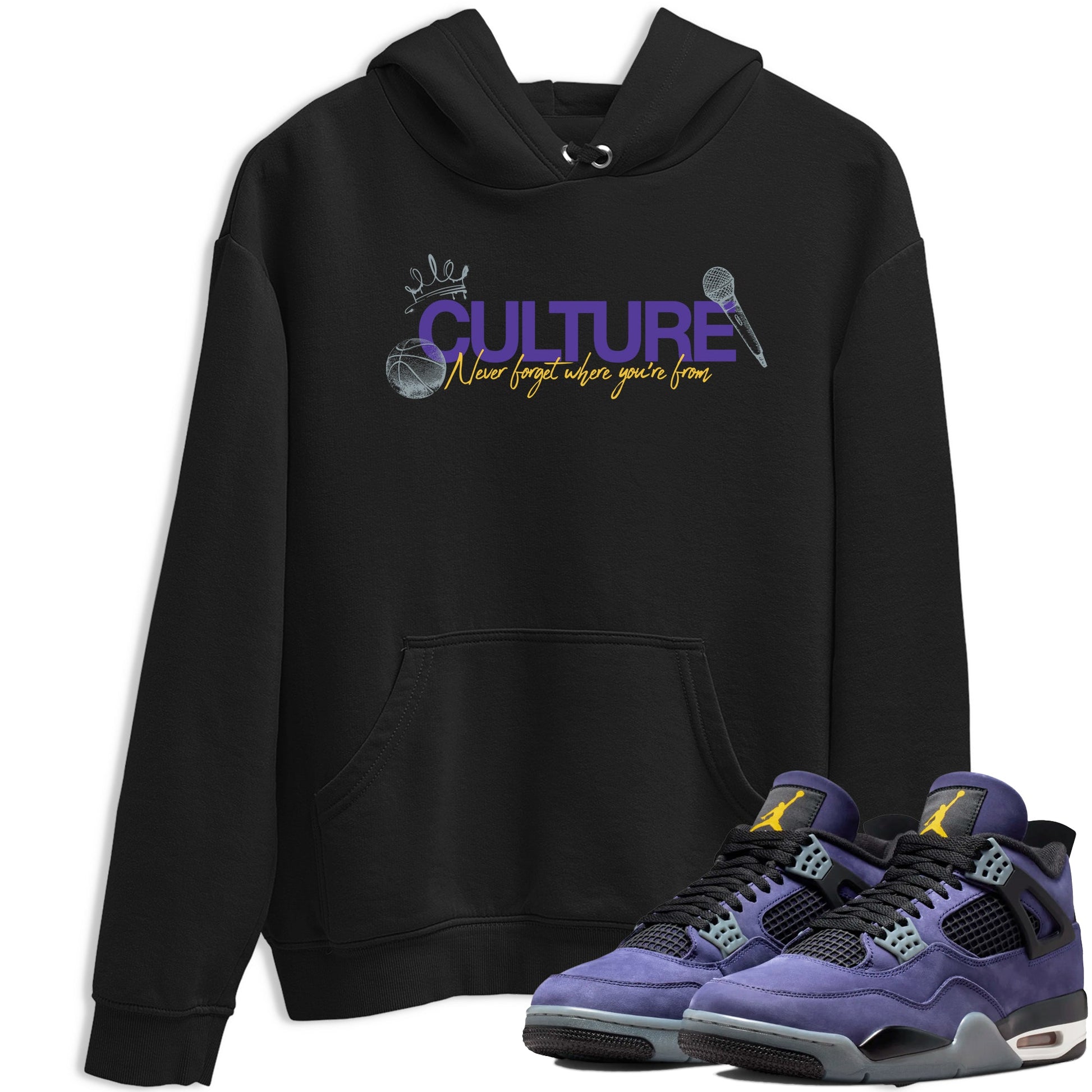 Sneaker match tees – Sneaker Tees To Match Air Jordan 4 Lakeshow Shoes – Culture Tee Black 1