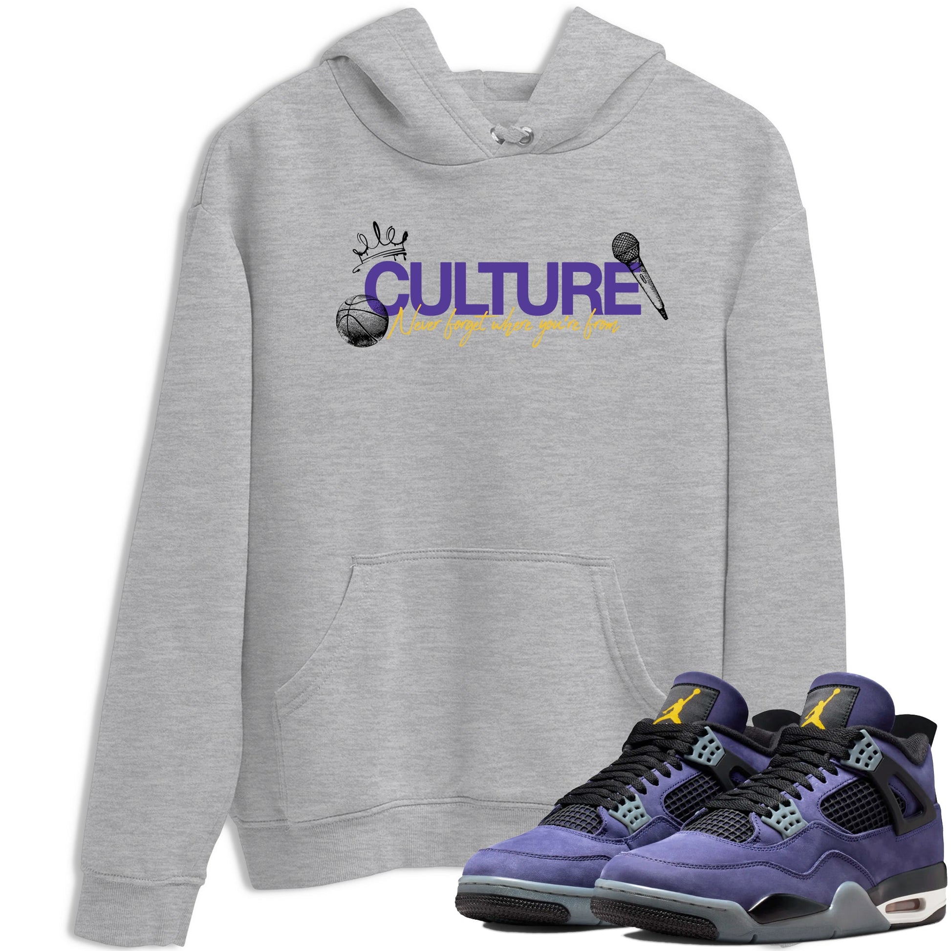 Sneaker match tees – Sneaker Tees To Match Air Jordan 4 Lakeshow Shoes – Culture Tee Heather Grey 1