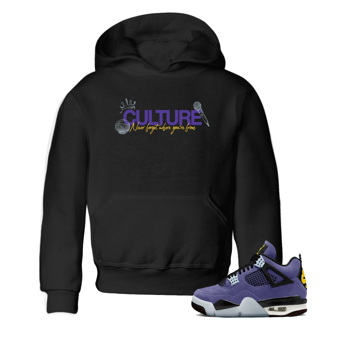 Sneaker match tees – Sneaker Tees To Match Air Jordan 4 Lakeshow Shoes – Culture Kids T-Shirt Black 1