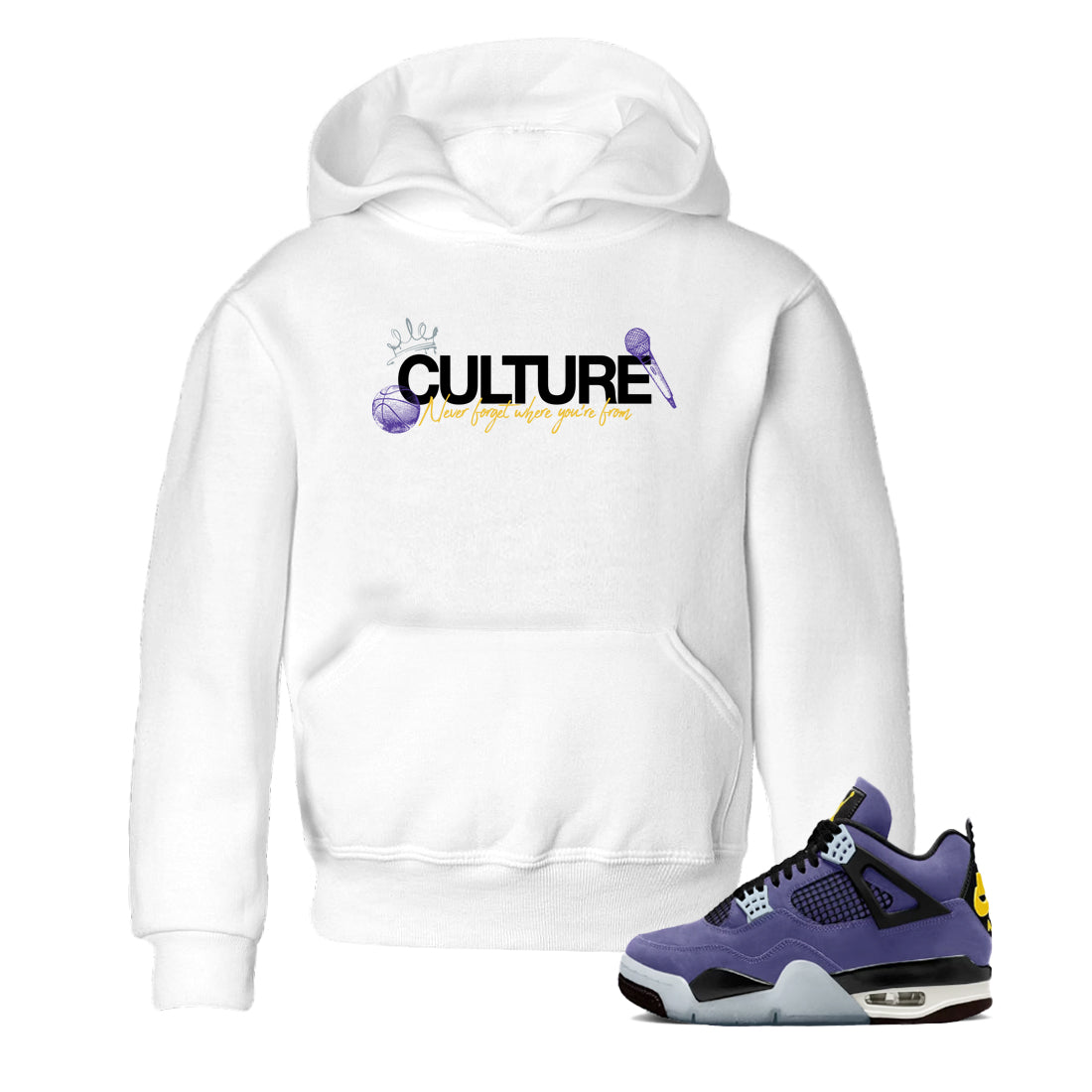 Sneaker match tees – Sneaker Tees To Match Air Jordan 4 Lakeshow Shoes – Culture Kids T-Shirt White 1