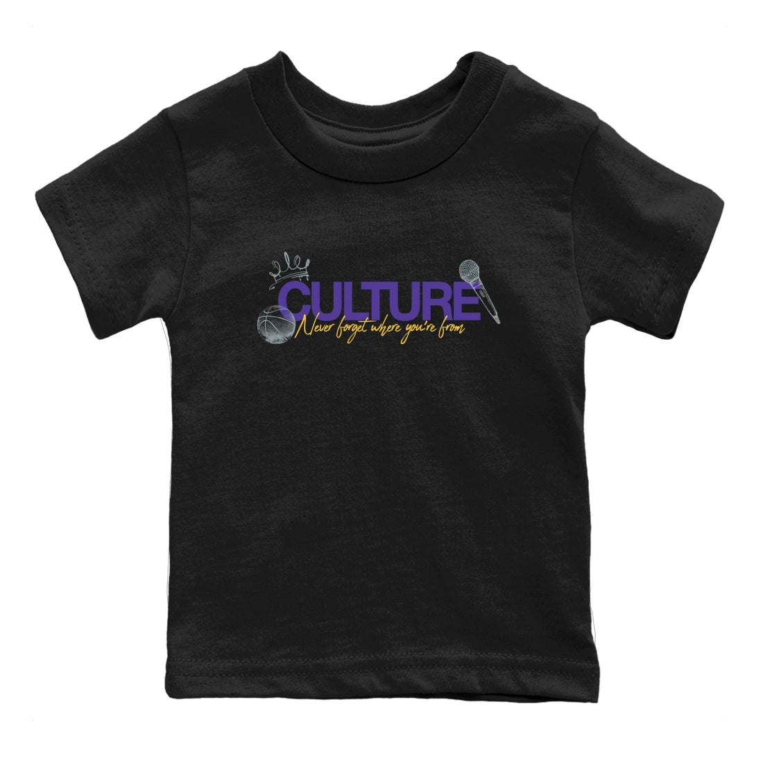 Sneaker match tees – Sneaker Tees To Match Air Jordan 4 Lakeshow Shoes – Culture Kids T-Shirt Black 2