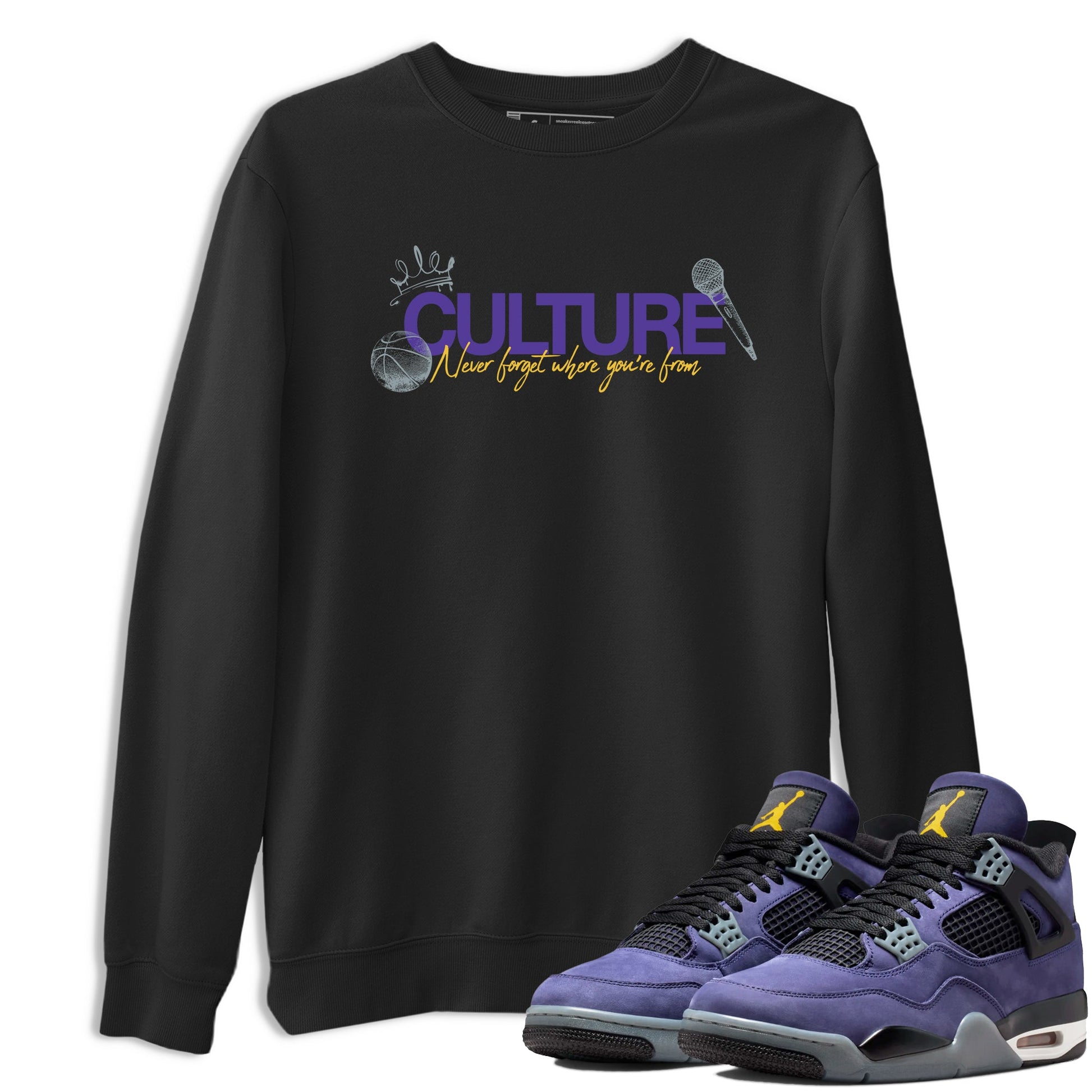 Sneaker match tees – Sneaker Tees To Match Air Jordan 4 Lakeshow Shoes – Culture Tee Black 1