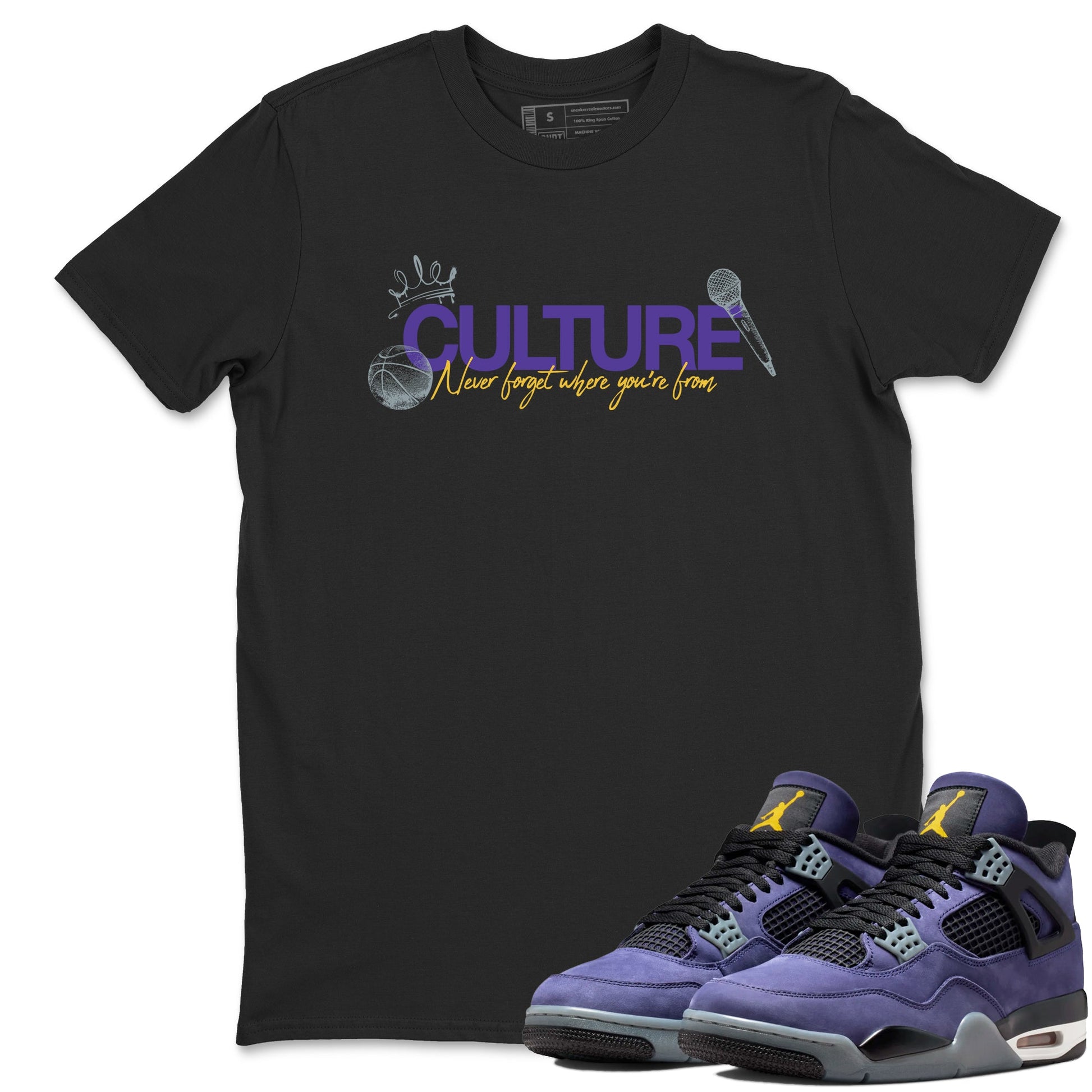 Sneaker match tees – Sneaker Tees To Match Air Jordan 4 Lakeshow Shoes – Culture Tee Black 1
