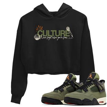 Sneaker match tees – Sneaker Tees To Match Undefeated inspired colorways Air Jordan 4 OG Olive Shoes – Culture Crop T-Shirt Black 1