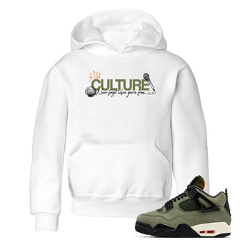 Sneaker match tees – Sneaker Tees To Match Undefeated inspired colorways Air Jordan 4 OG Olive Shoes – Culture Kids T-Shirt White 1