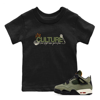 Sneaker match tees – Sneaker Tees To Match Undefeated inspired colorways Air Jordan 4 OG Olive Shoes – Culture Kids T-Shirt Black 1