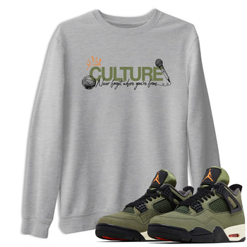 Sneaker match tees – Sneaker Tees To Match Undefeated inspired colorways Air Jordan 4 OG Olive Shoes – Culture Tee Heather Grey 1