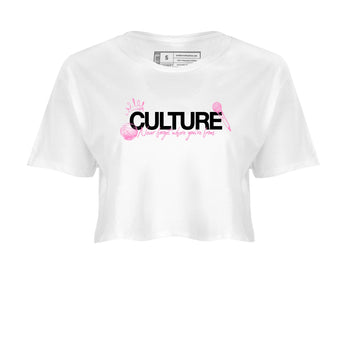 Perfect Valentine's Day Gifts graphic tee  – Sneaker Tees To Match Air Jordan 4 Pink Thunder – Culture Crop T-Shirt White 2