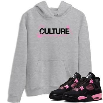 Perfect Valentine's Day Gifts graphic tee  – Sneaker Tees To Match Air Jordan 4 Pink Thunder – Culture Tee Heather Grey 1